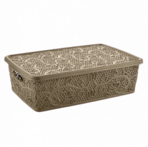 Корзинка для мелочей с крышкой Tuppex Кружево 4л коричневая TP-8212