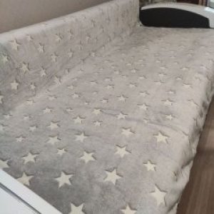 Светящийся в темноте плед покрывало День-ночь 200х230 см Микрофибра (Серый со звездочками)