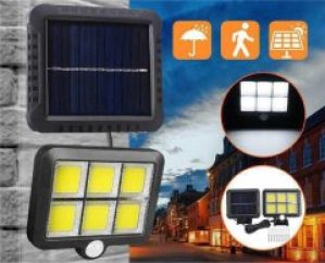 Уличный влагозащищенный фонарь Solar на солнечной батарее с датчиком движения Split Wall Lamp Черный