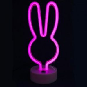 Неоновый светильник LED Lights Rabbit Декоративная LED лампа "Кролик" Pink