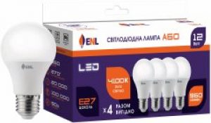 Лампа светодиодная ENL A60 12Вт 4100K E27 4 шт (A60E2712ENLNX4)
