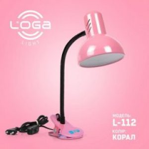 Лампа-прищепка LOGA 60 Вт Е27 Коралл L-112