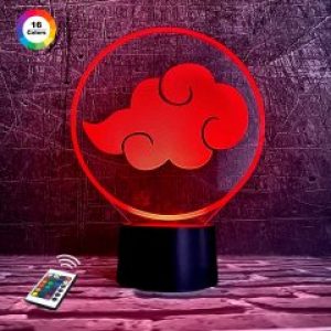 3D ночник "Знак Акацуке" (УВЕЛИЧЕННОЕ ИЗОБРАЖЕНИЕ) подарочная упаковка + 16 цветов + пульт ДУ + сетевой адаптер + батарейки (3ААА)  3DTOYSLAMP