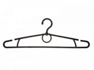 Вешалка для одежды 42см 1шт с усиленным кольцом Черная Пластиковая ЯвирПласт