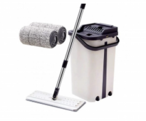 Швабра лентяйка с ведром комплект Триумф Scratch Cleaning Pro с автоматическим отжимом Flat Mop и складной ручкой