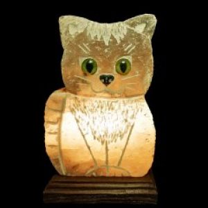 Соляной светильник Сольери Кот с воротничком 2D 2