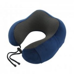 Подушка для шеи в дорогу 30х28х12 см Темно синяя 1953