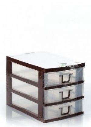 Миникомод для мелочей Senyayla на 3 ящичка Коричневый 4538-kor