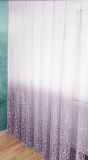 Тюль на грек-сетке Декор-Ин Флора Градиент 300х250 Сиреневая (ROZ6400068428)