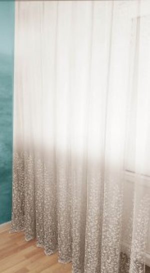 Тюль на грек-сетке Декор-Ин Флора Градиент 400х245 Бежевая (ROZ6400068452)