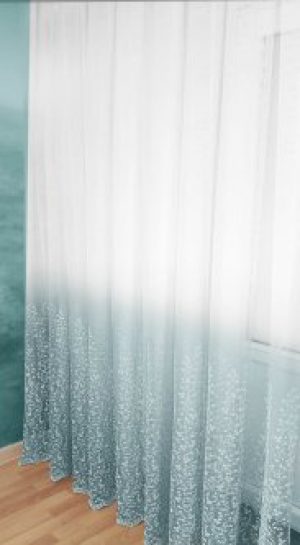 Тюль на грек-сетке Декор-Ин Флора Градиент 400х260 Бирюзовая (ROZ6400068475)