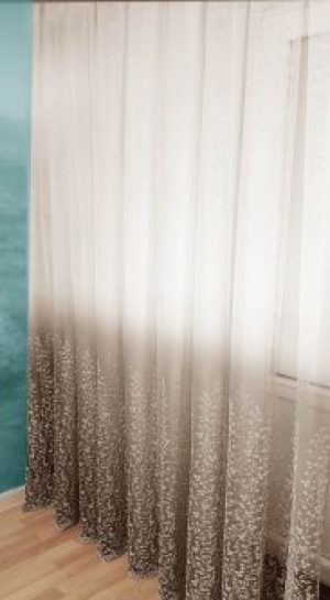 Тюль на грек-сетке Декор-Ин Флора Градиент 500х260 Коричневая (ROZ6400068500)