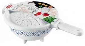 Дуршлаг с крышкой Stefanplast Tosca бело-синий (55751)