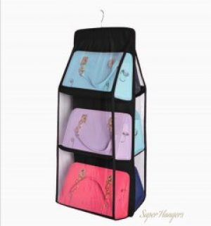 Подвесной органайзер Home Organizer на 6 отделений черного цвета для хранения сумок