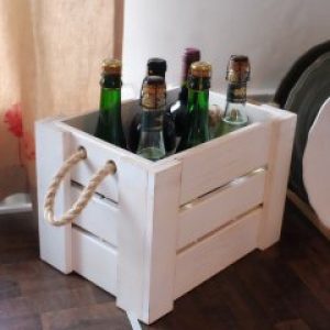 Деревянный ящик для бутылок «Детройт» на 6 бутылок HomeDeco вайс 32х23х22