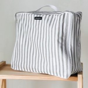 Дорожная сумка-органайзер 30х27х12 см полосы (Бело-серый)