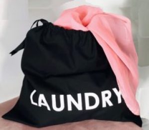 Мешок хлопковый для грязного белья 38*38 см Laundry (черный)