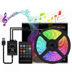 Многоцветная светодиодная лента music RGB 5050 герметичная USB лента 5 м контроллер пульт с микрофоном 8 цветов 8 режимов мигания в такт музыки готовый комплект