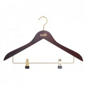 Вешалка для одежды Viland буковая с прищепками на металлической перемычке 44.5 х 1.4 см красное дерево (FS20621)