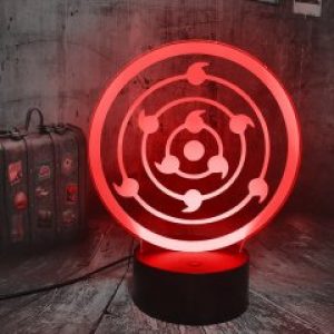Настольный светильник-ночник Шаринган Цукуеми Наруто - Naruto 16 цветов 3D USB (13137)