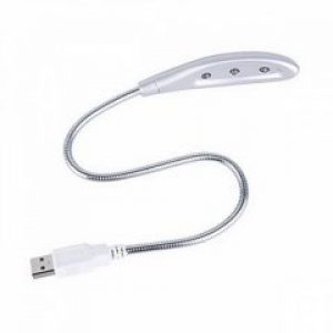 Гибкая светодиодная LED лампа Alls USB подсветка для ноутбука (3 светодиода) Silver