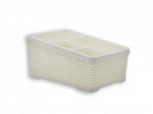 Корзина для хранения органайзер пластиковая кремовая 20х14
