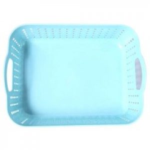 Кошик Formtop прямокутний великий вертикальне плетіння блакитна