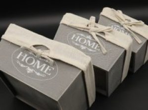 Ящики для хранения декоративные деревянные отделаны тканью 22х22х11 см 3 шт Серый (F-100)