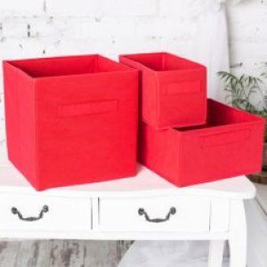 Короб текстильный SPACEO Tissus красный 30х30х30 см (11937786)