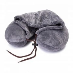 Дорожня подушка MORO з капюшоном Сіра 33х29 M-2031G