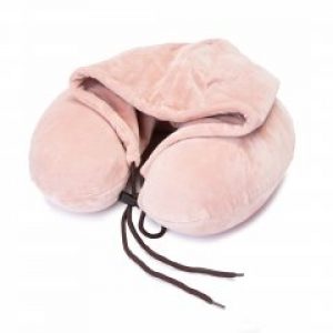 Дорожня подушка MORO з капюшоном Рожева 33х29 M-2031P