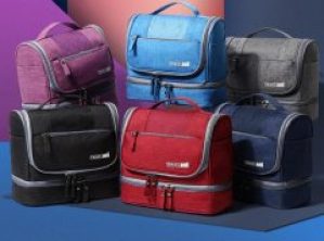 Складной дорожный органайзер для косметики Сиреневый (ОД-106-6)