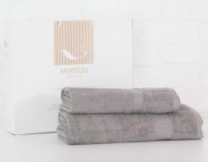 Набор банных полотенец MirSon №5082 Elite SoftNess Smoky 2 шт (2200003960860)