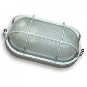 Светильник 60W IP-54 овал белый с решеткой ECOSTRUM