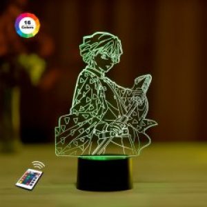 3D ночник "Зеницу Агацума" (УВЕЛИЧЕННОЕ ИЗОБРАЖЕНИЕ) подарочная упаковка + 16 цветов + пульт ДУ + сетевой адаптер + батарейки (3ААА)  3DTOYSLAMP