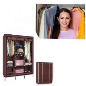 Шкаф тканевый складной STORAGE WARDROBE 88130 на 3 секции 130х45х175 см коричневый (2934)