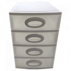 Органайзер (миникомод) для мелочей Консенсус 4 ящика 27x19x26.5 см Серый (7193)