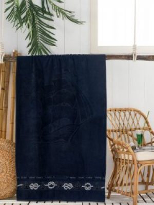 Полотенце пляжное Philippus махровое 90x170 темно-синее