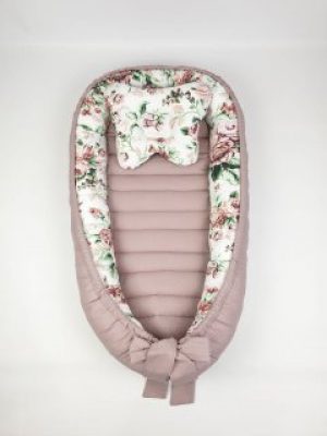 Кокон-гнёздышко для новорожденного SD Studio Comfort Цветы Капучино