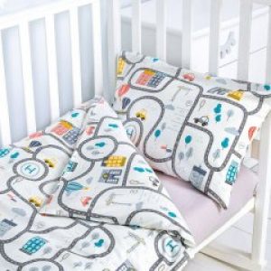 Комплект постельного белья для мальчика Royal Dream Город Детства 70x140 см Серый сатин (КДБ-00079-1)