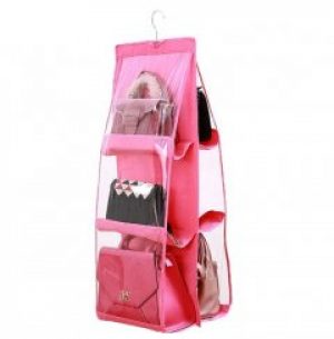 Органайзер подвесной в шкаф для женских сумок Organizers 40 х 90 см розовый