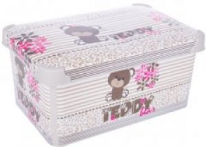 Контейнер для хранения с крышкой Violet House 16х34х23 см Серый (0647 DECOR TEDDY с/кр. 10 л)