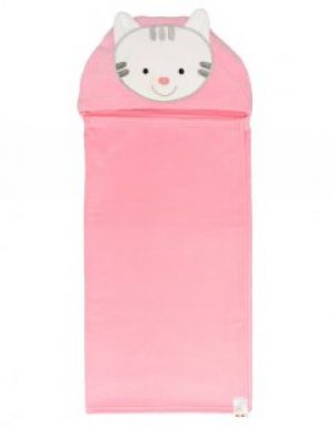 Детское махровое полотенце с капюшоном КУПИ-КУПИ кошка розовая