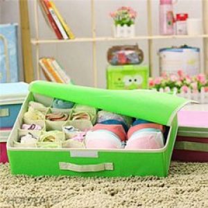 Комбинированный органайзер для нижнего белья с крышкой. Зеленый