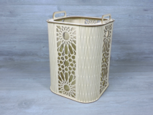 Декоративная корзина Lucky Wood из фанеры с резаным рисунком и ручками 26х26х36 см (2279)