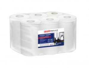 Паперовий рушник двошаровий з центральним витягом PRO service Comfort 75 м 6 рулонів білий (33700800)