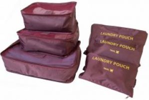 Комплект дорожных органайзеров для путешествий 6 шт P.Travel бордовый (PT204)