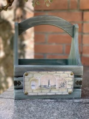 Корзина деревянная с ручкой Ognegriv 29*23*16.5 см 4-6281