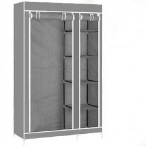 Портативний тканинний шафа-органайзер для одягу на 2 секції - сірий (VS7002447)