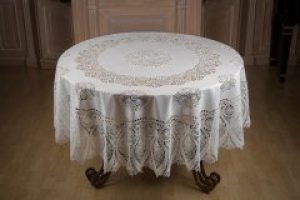 Скатерть XOPC-M "Ажурная" из рельефного винила круг Ø180см (208-1)